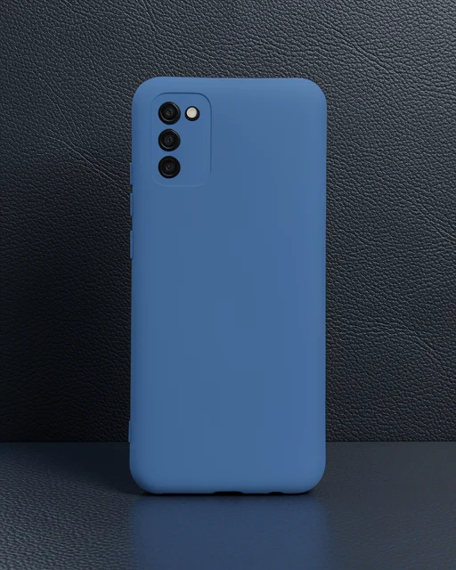 Samsung Galaxy A03s Kılıf Nano İçi Kadife Silikon - Mavi