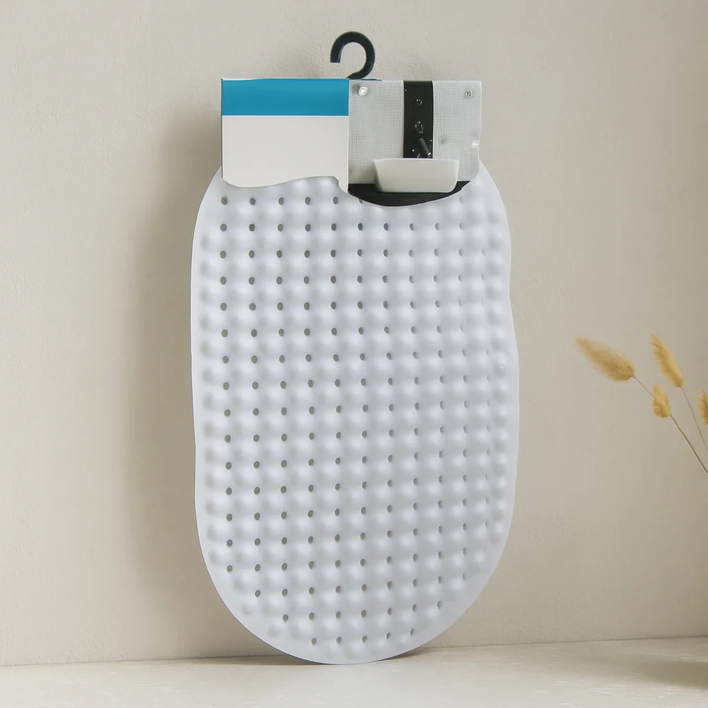 Oval Kaydırmaz Banyo Paspası 63 Vantuzlu Plastik 34x65 cm