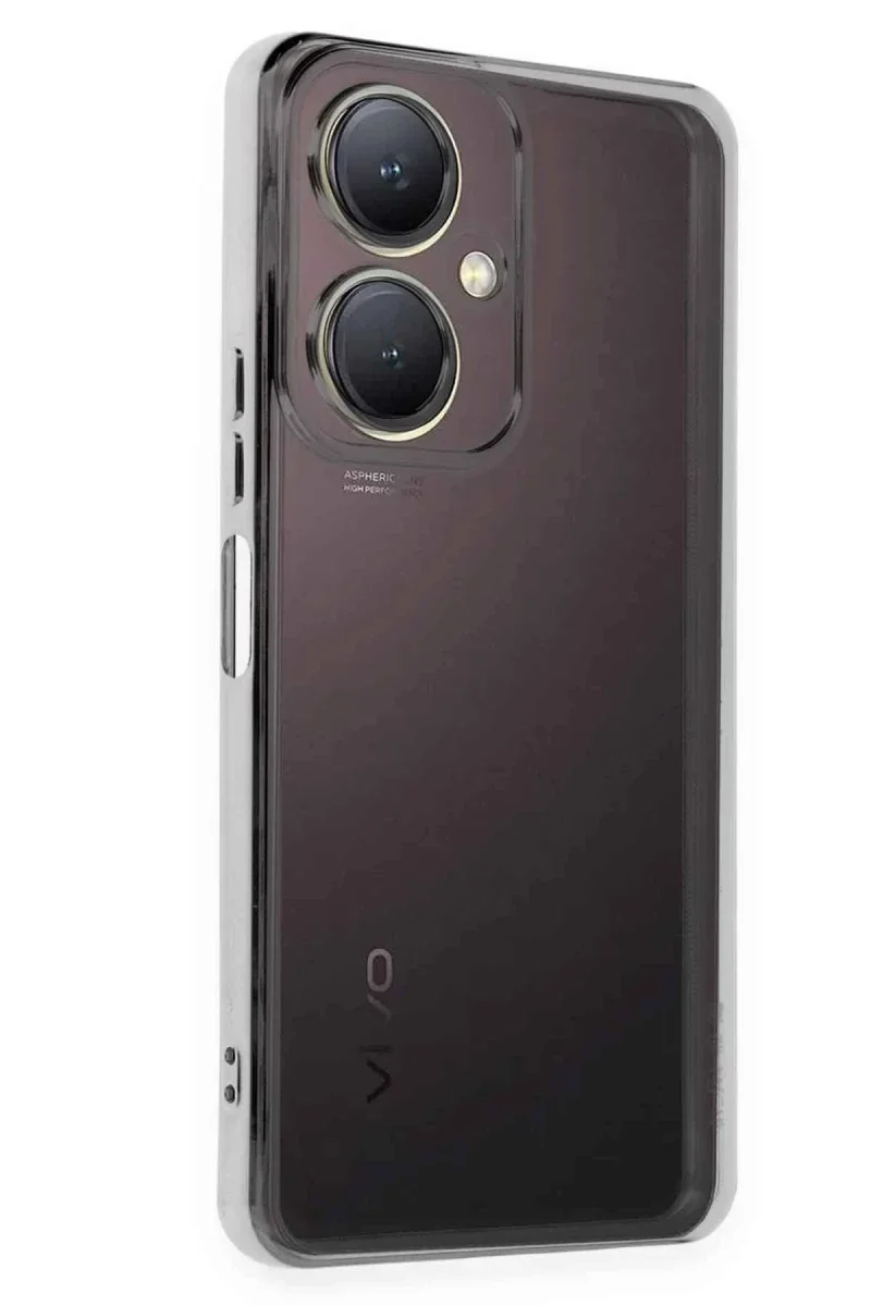 Vivo Y27 Kılıf Razer Lensli Silikon - Gümüş