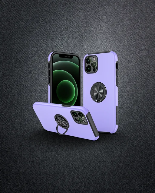 Apple İphone 12 Pro Kılıf Elit Yüzüklü Kapak - Mor