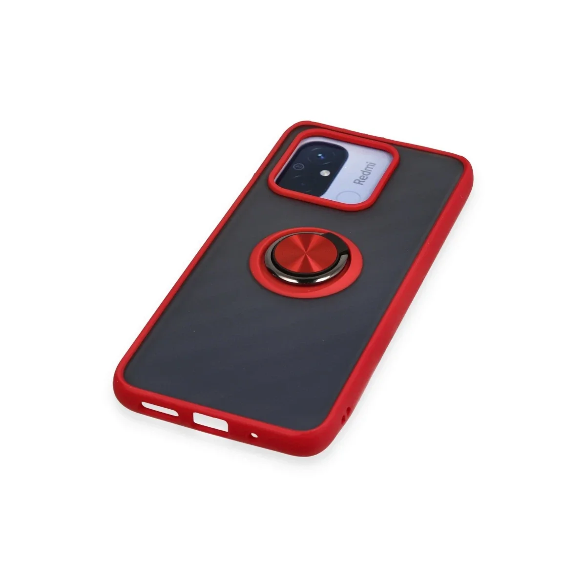 Xiaomi Redmi 12C Kılıf Montreal Yüzüklü Silikon Kapak - Kırmızı görsel 5