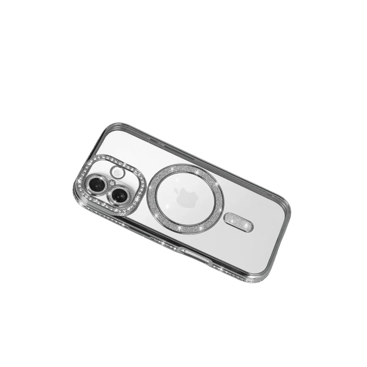 Apple İphone 17 Joke Simli Magneticsafe Kılıf - Gümüş görsel 3