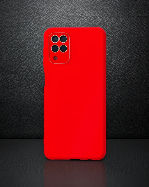 Samsung Galaxy A22 Kılıf Lansman Glass Kapak - Kırmızı