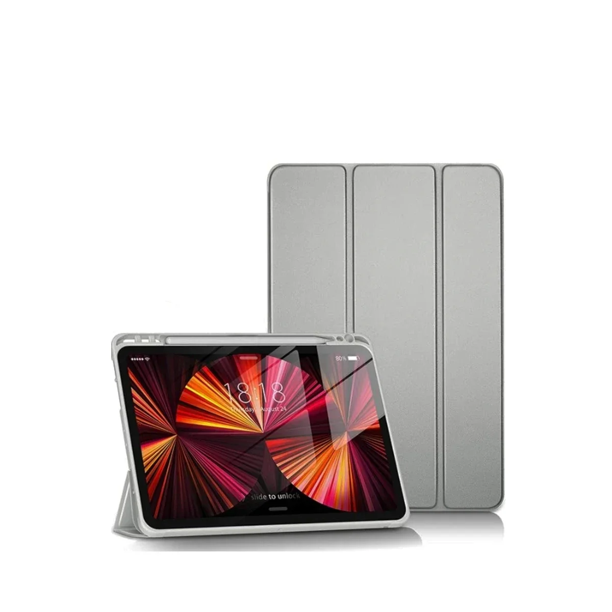 Apple iPad Pro 11 (2024) Kılıf Tablet Smart Kılıf - Gri görsel 2