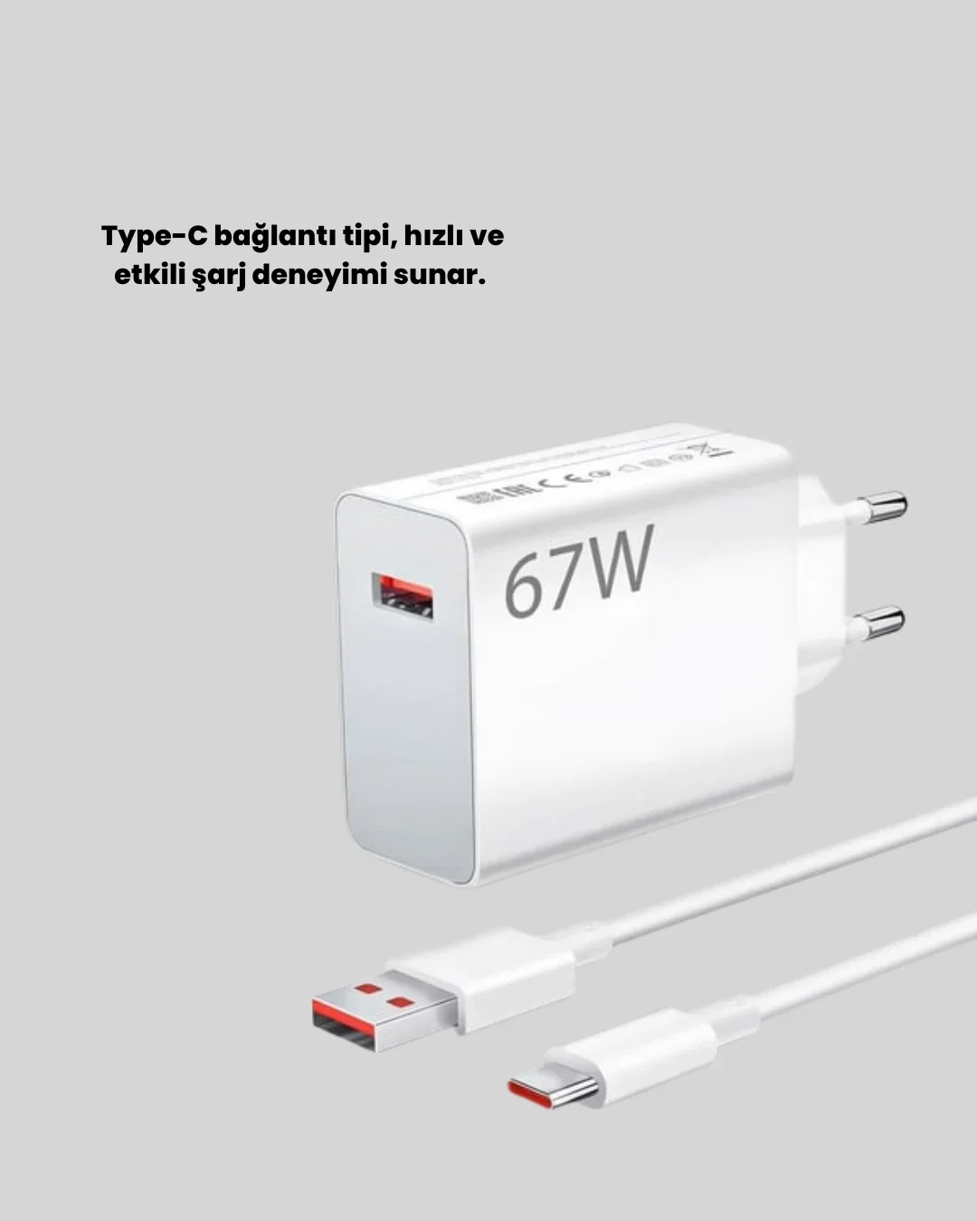 67 Watt Type C Hızlı Şarj Başlık Xiao Black Shark Uyumlu Yeni Nesil görsel 4
