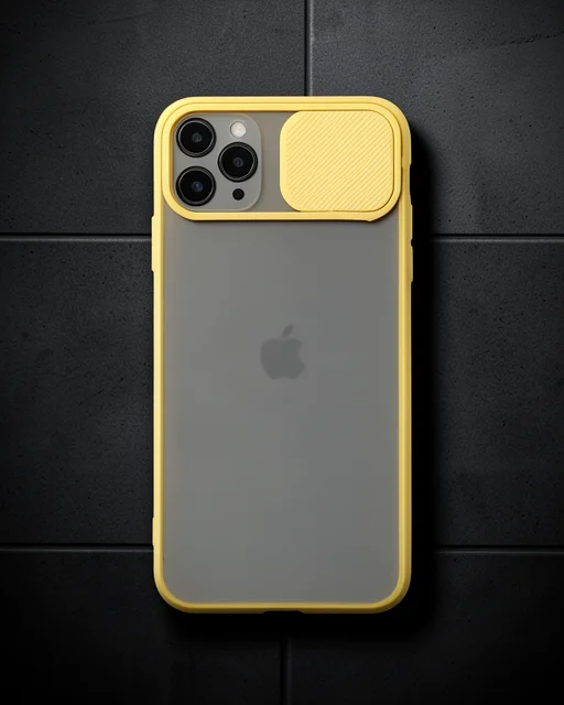 Apple İphone 11 Pro Kılıf Palm Buzlu Kamera Sürgülü Silikon - Sarı