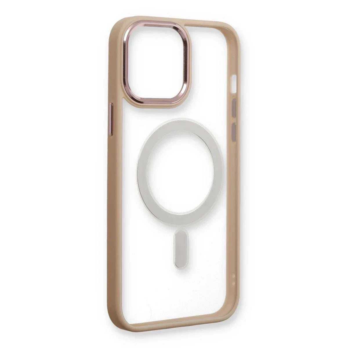 Apple iPhone 13 Pro Kılıf Room Magneticsafe Silikon - Pudra görsel 4