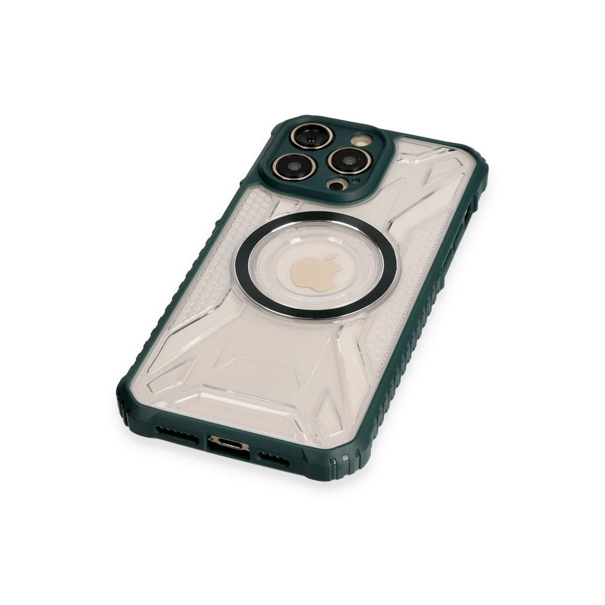 Apple İphone 12 Pro Kılıf Prag Magneticsafe Kapak - Koyu Yeşil görsel 4