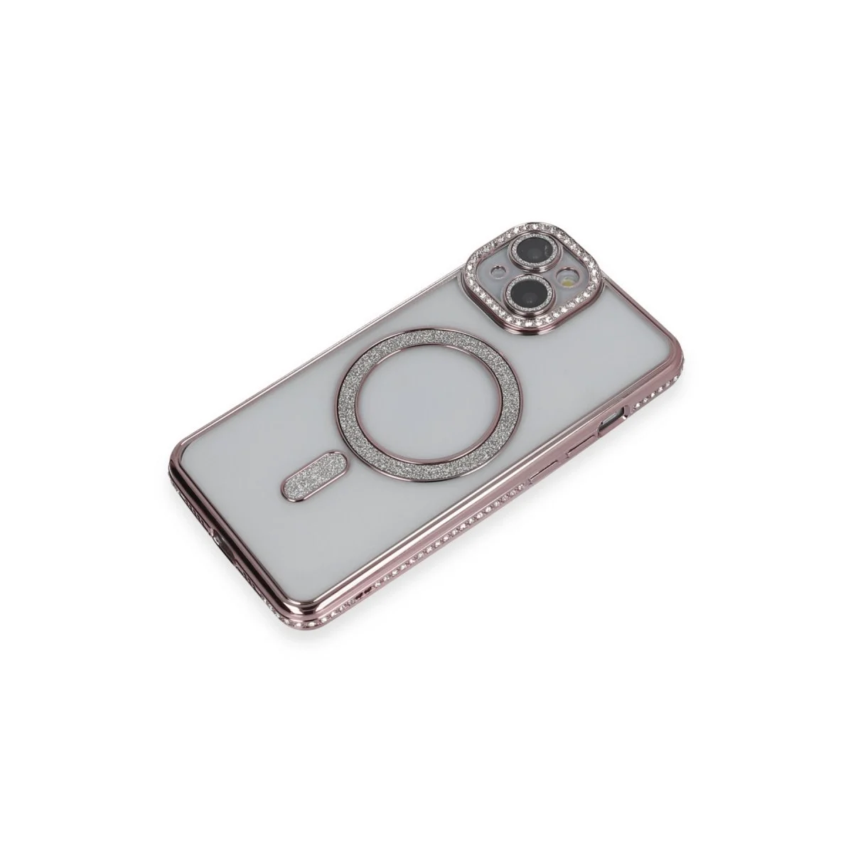 Apple İphone 13 Kılıf Joke Simli Magneticsafe Kılıf - Pembe görsel 3