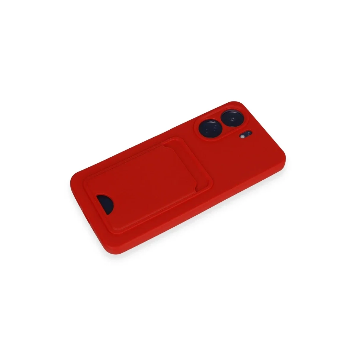 Xiaomi Redmi 13C Kılıf Kelvin Kartvizitli Silikon - Kırmızı görsel 4