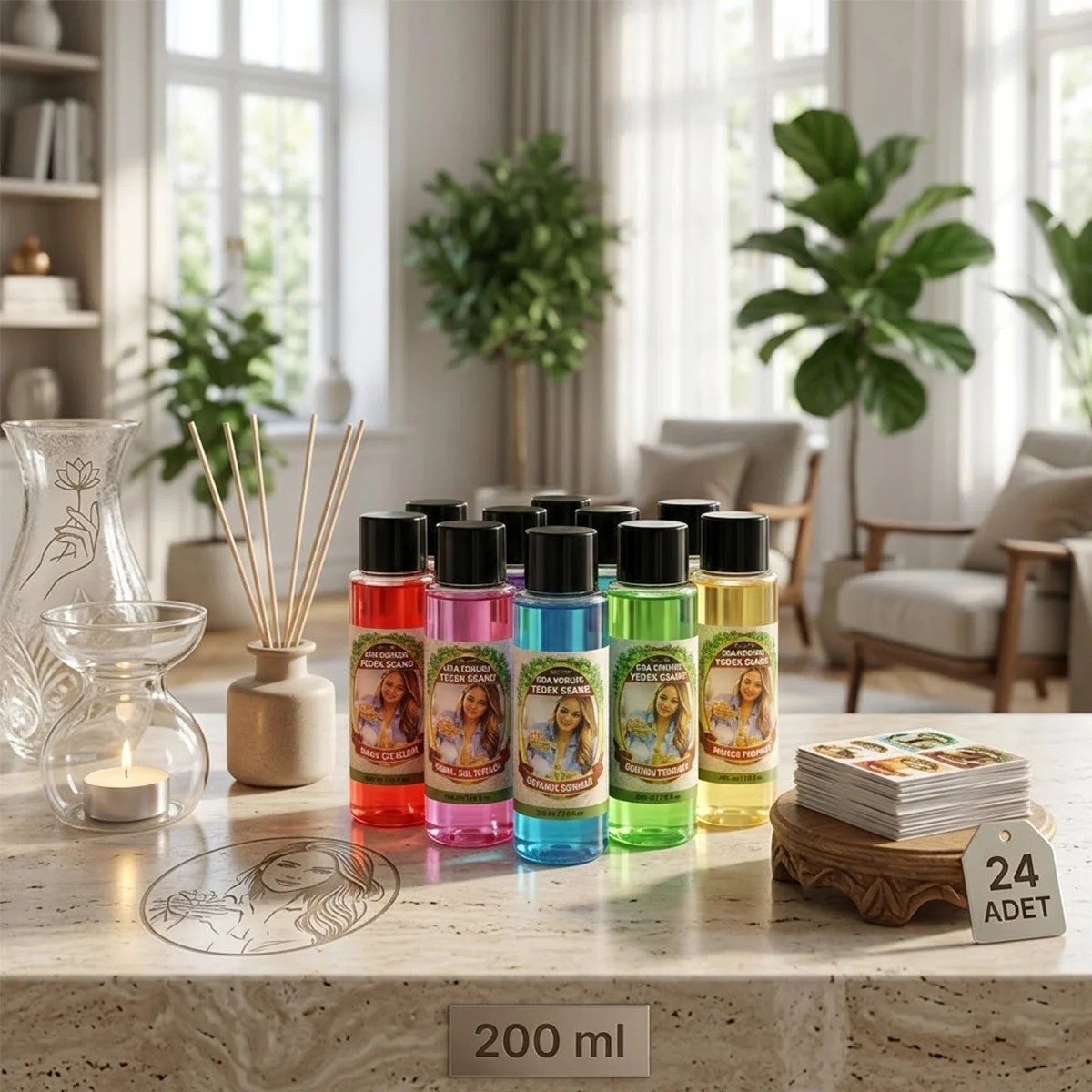 Oda kokusu yedek esans 200 ml ( 1 Adet) görsel 3