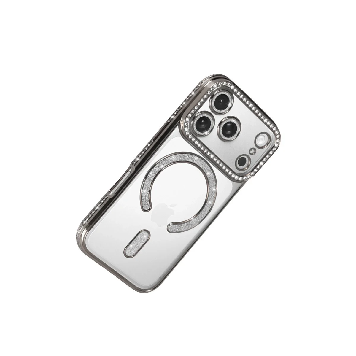 Apple İphone 17 Pro Max Joke Simli Magneticsafe Kılıf - Gümüş görsel 4