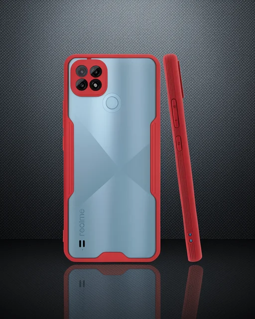 Realme C21 Kılıf Platin Silikon - Kırmızı