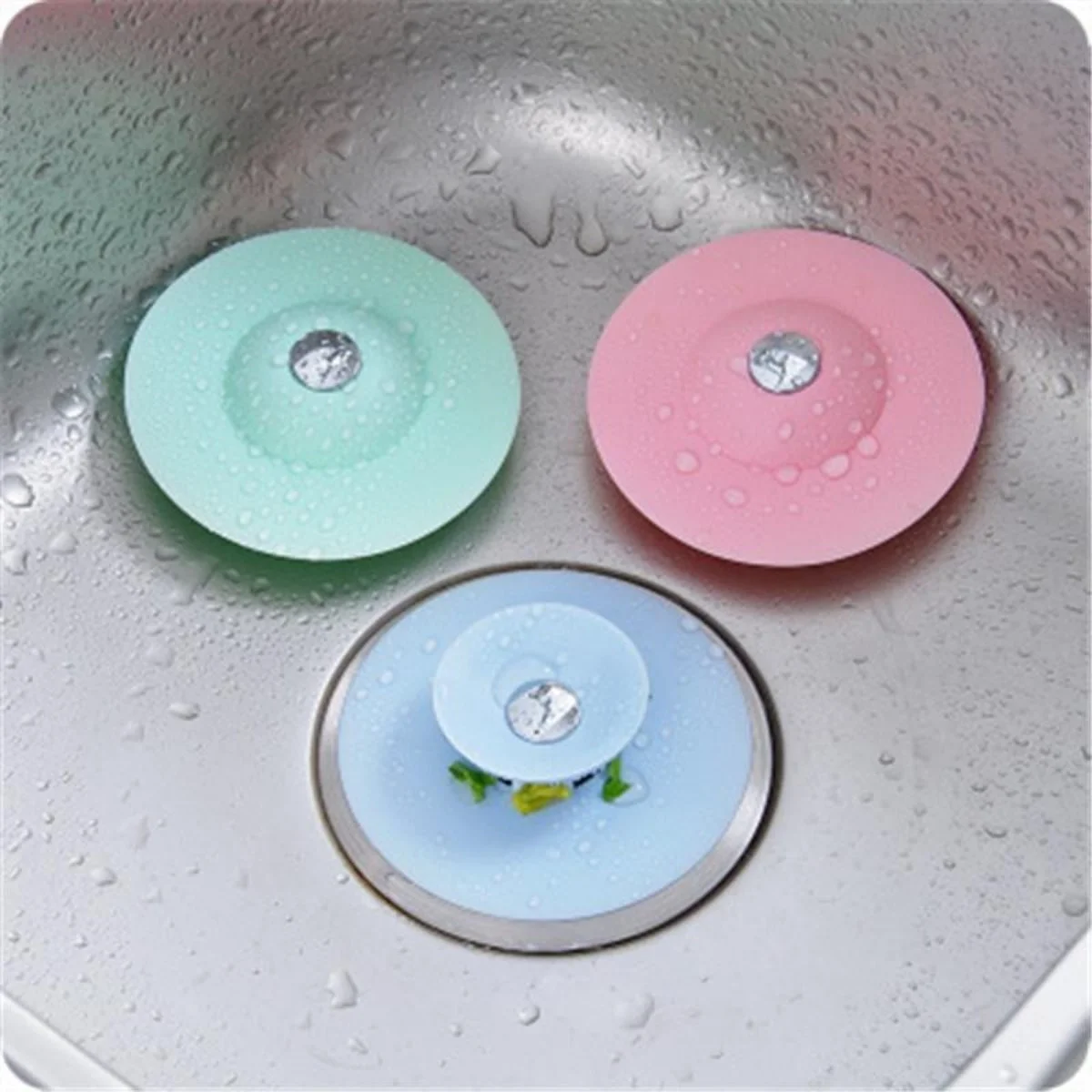 Silikon Malzeme Banyo Mutfak Gider Evye Lavabo İçine Çöp Tıpası Kaydırmaz Süzgeç Çeşitleri Modelleri görsel 4