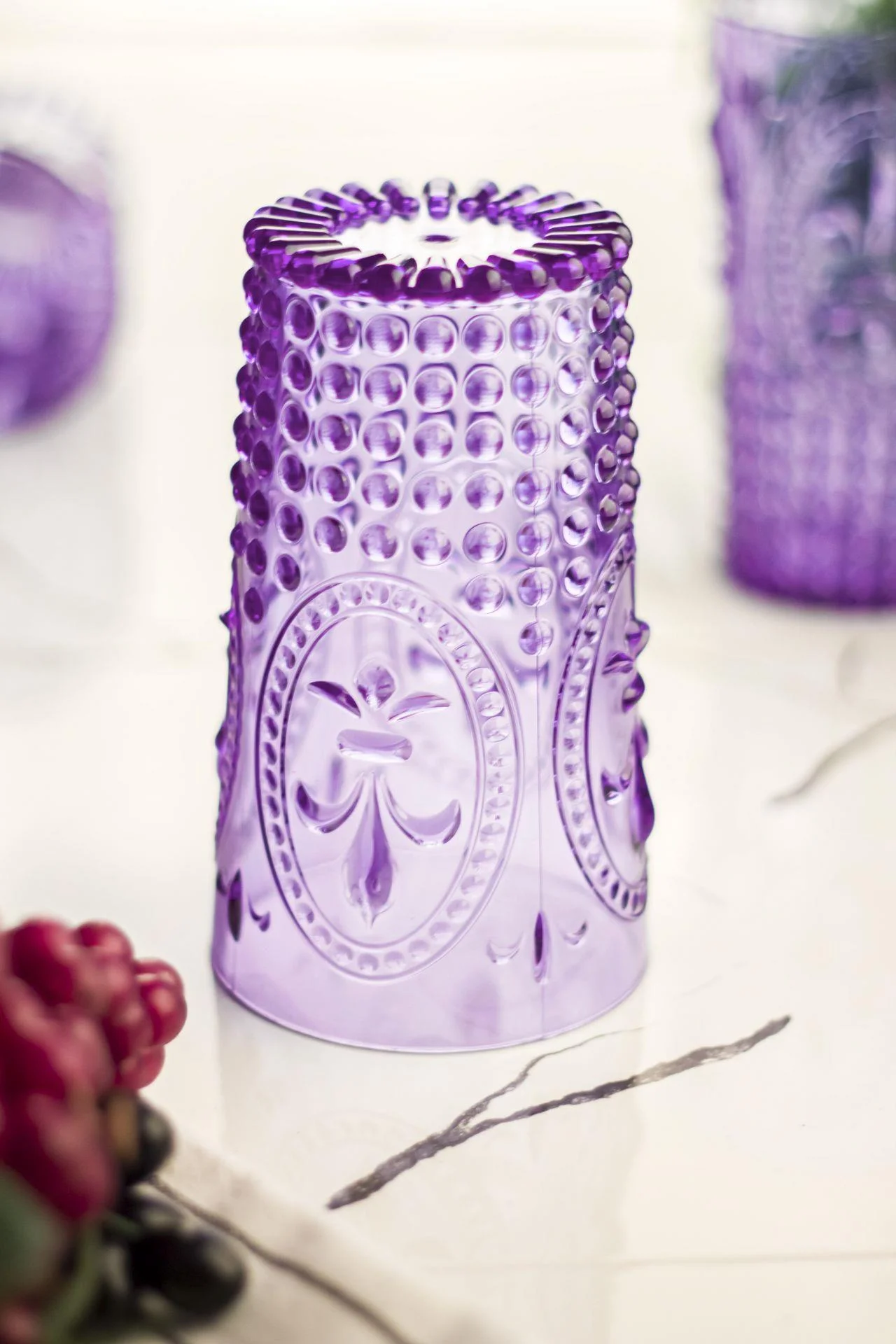 Akrilik Mor Tekli Uzun Bardak & Su Meşrubat Bardağı 750 ml ( Büyük Boy & Cam Değildir ) görsel 3