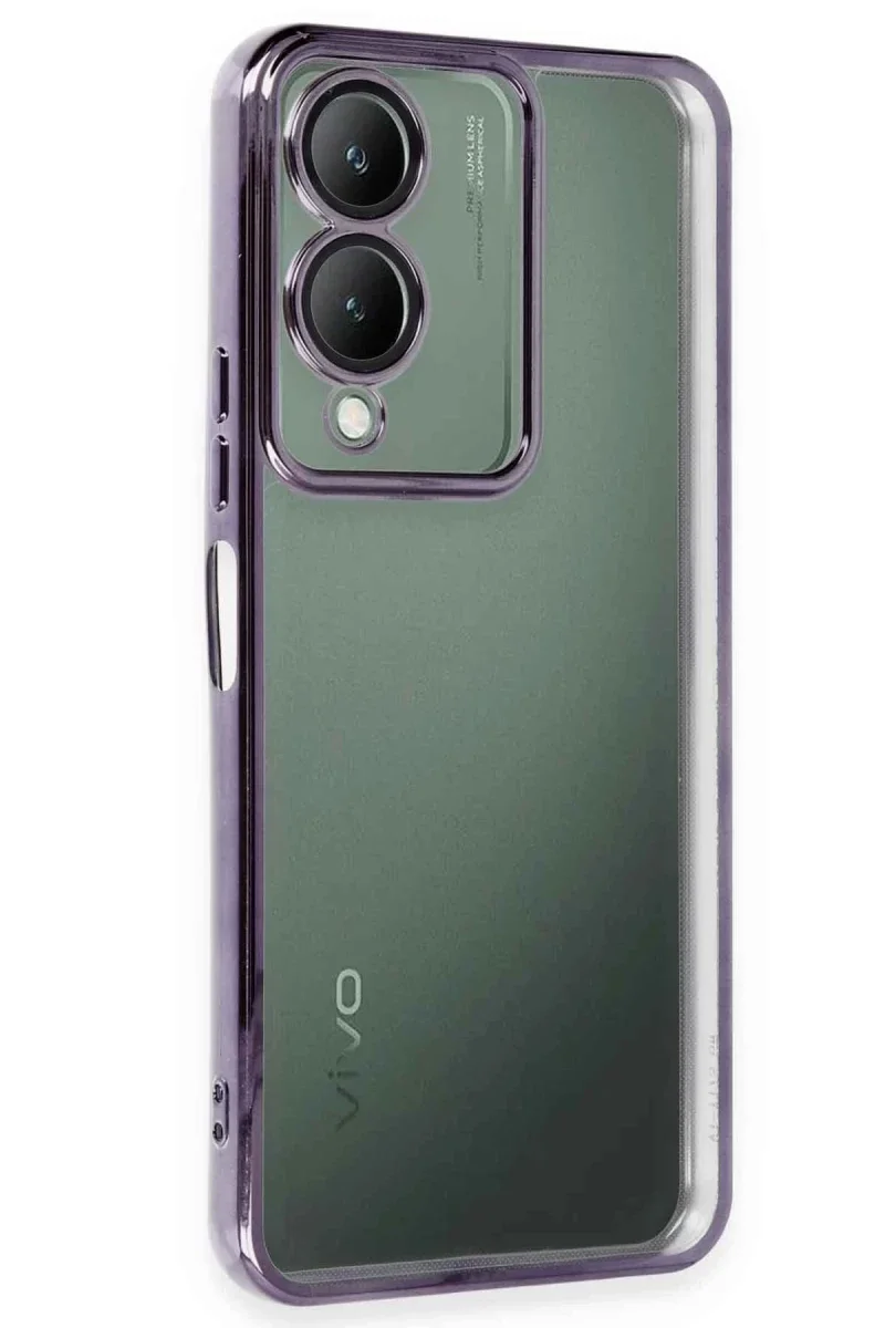 Vivo Y17S Kılıf Razer Lensli Silikon - Mor