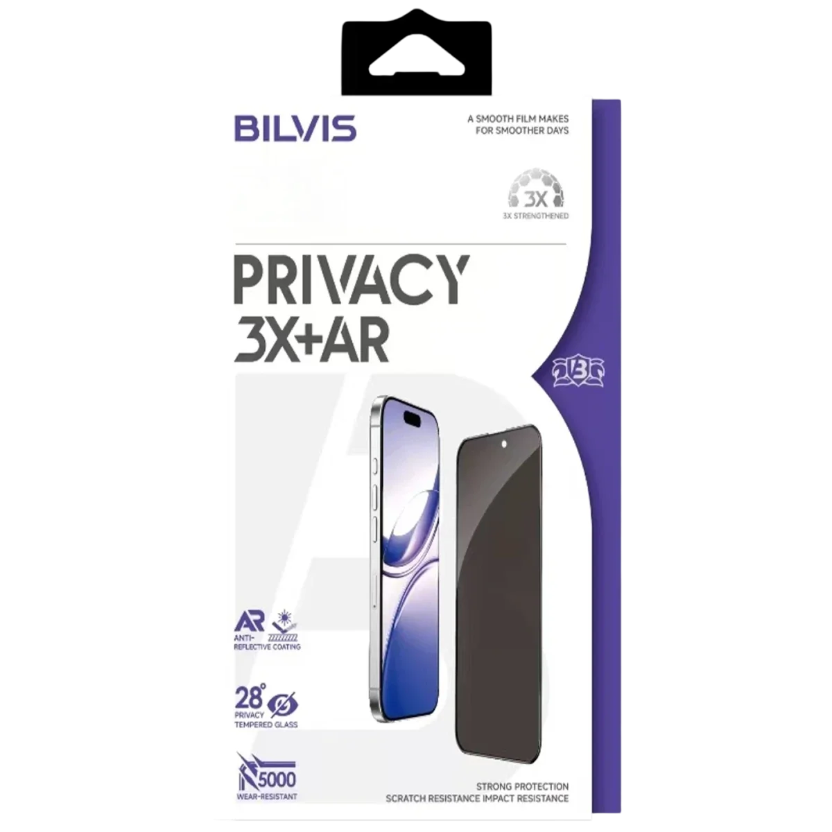 Apple iPhone 17 Pro Bilvis 3X AR Hayalet Cam Ekran Koruyucu - Siyah
