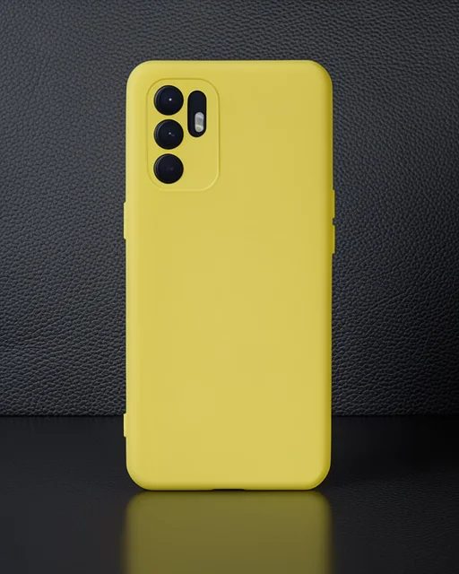 Oppo Reno 6 Kılıf Nano İçi Kadife Silikon - Sarı1