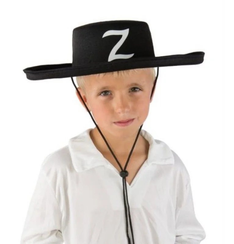 Z Logolu Çocuk Boy Bağcıklı Zorro Şapkası görsel 2