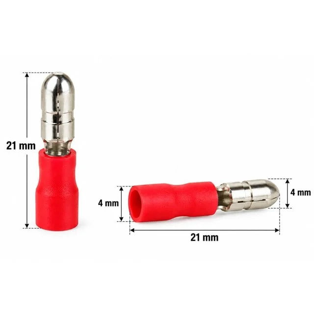 PM-39072 0,5-1,5mm2 Kesit 21x4x4mm Soket Kırmızı İzoleli Kablo Pabucu (100’lü Paket) görsel 2