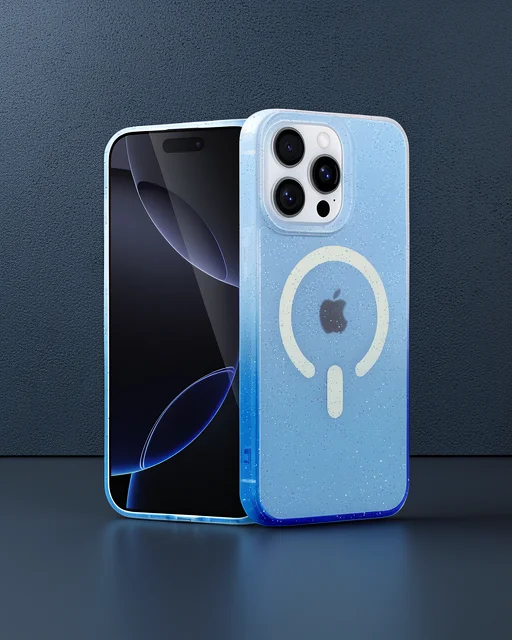 Apple İphone 14 Pro Pummel Shiny Magsafe Kapak - Mavi