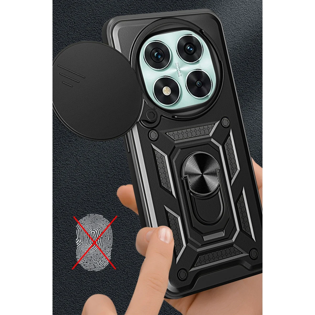 Xiao Red Note 14 Pro 5g Kılıf Pars Lens Yüzüklü Silikon - Lacivert görsel 2