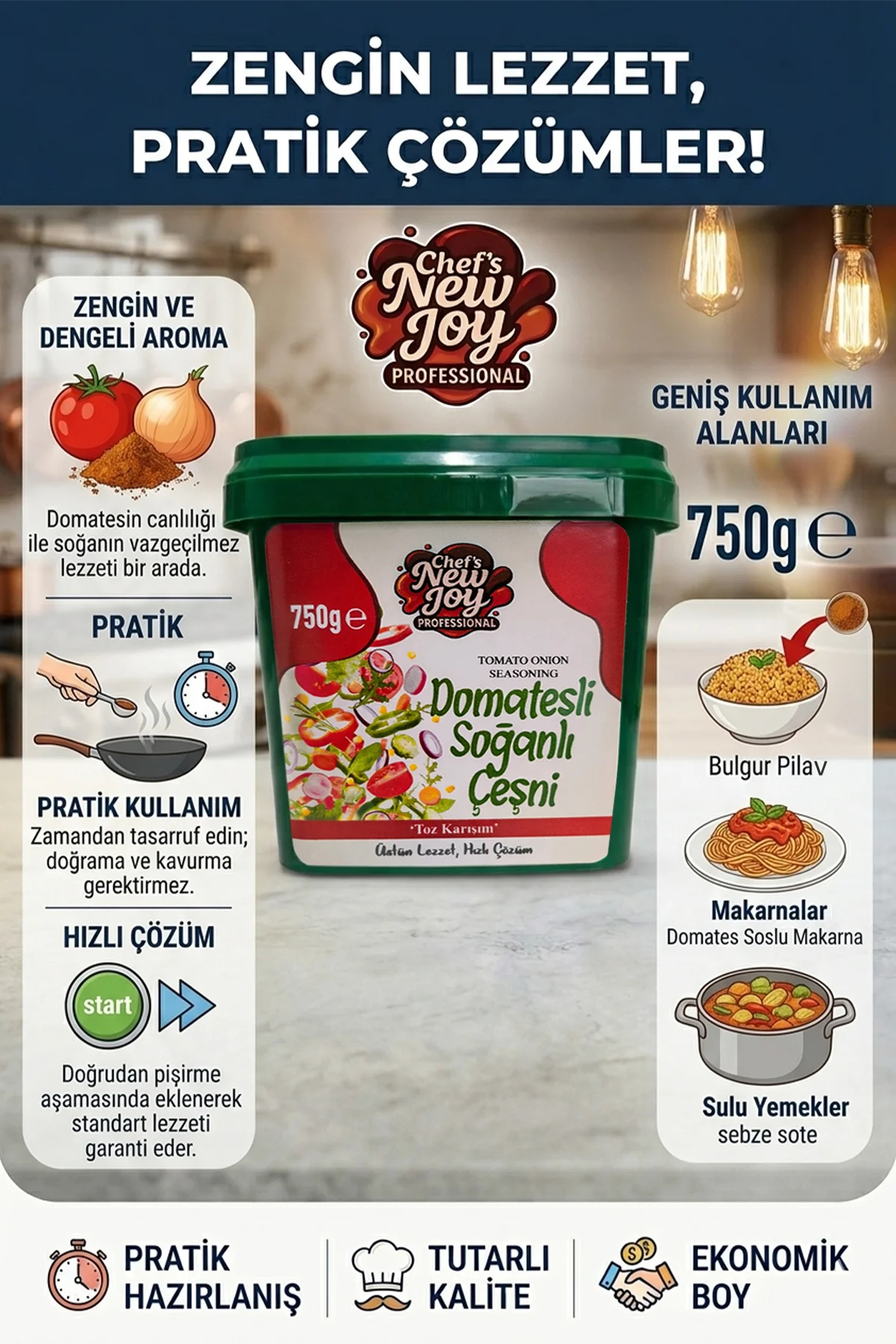 Domatesli Soğanlı Çeşni 750 g Tomato Onion Seasoning görsel 3