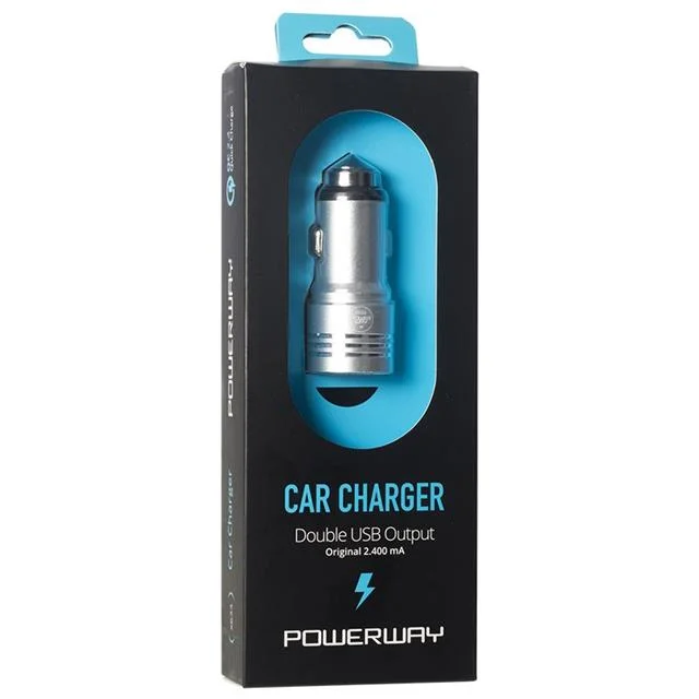 Powerway X-633 Çift Usb’li 3.1 Amper Metal Çakmaklık Araç Şarj Cihazı görsel 2