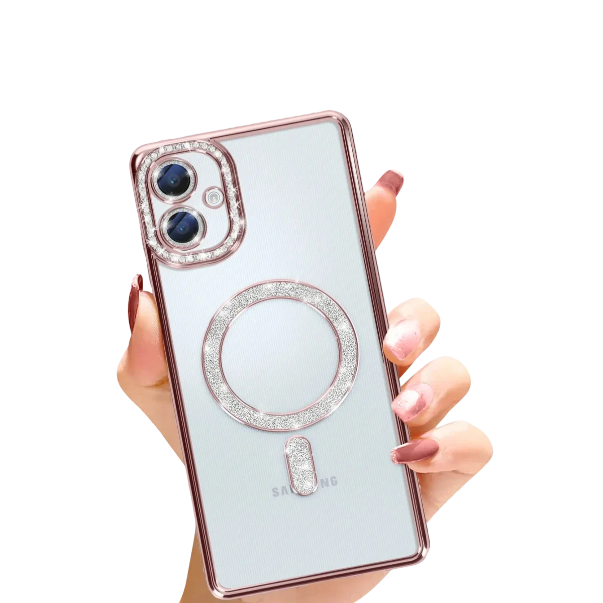 Samsung Galaxy A06 Joke Simli Magneticsafe Kılıf - Pembe görsel 2