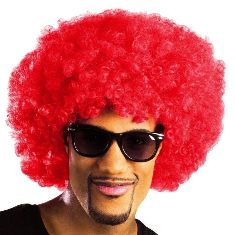 Kırmızı Renk Kıvırcık Afro Bonus Peruk görsel 2