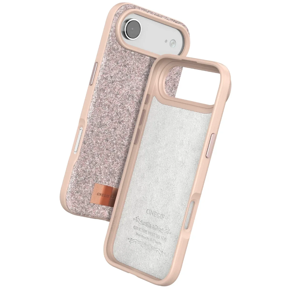 Onegif Apple iPhone 17 Air Bright Simli Kapak - Pembe görsel 3