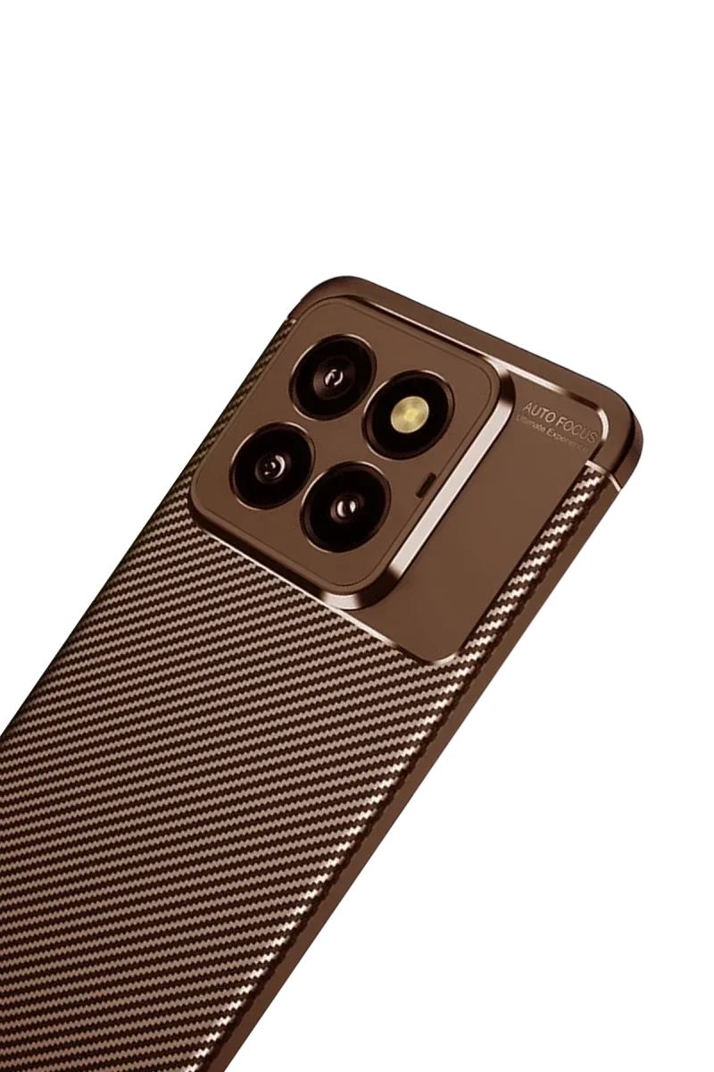 Xiao 14T Pro Kılıf Auto Focus Karbon Kapak - Kahverengi görsel 3