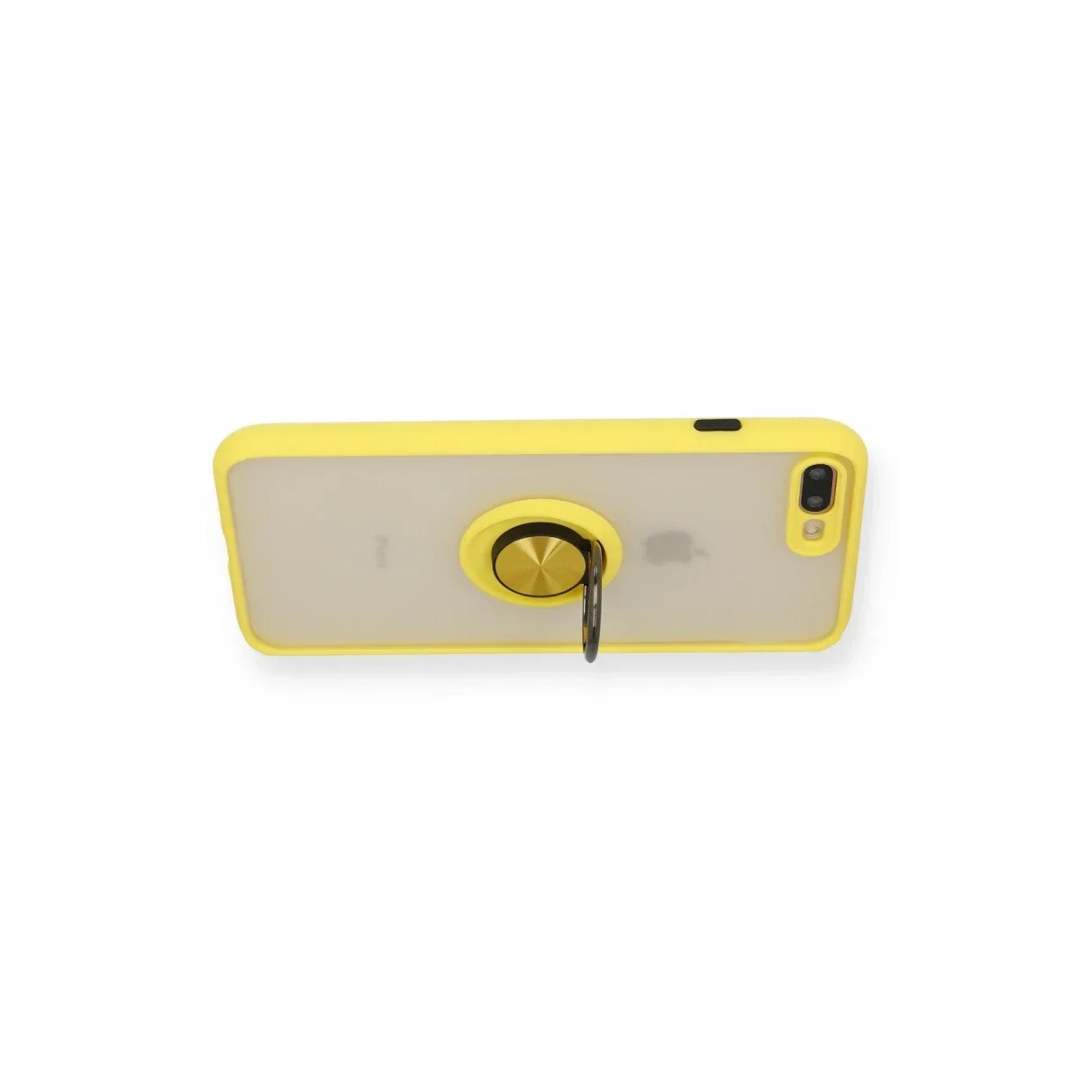 Apple iPhone 7 Plus Kılıf Montreal Yüzüklü Silikon Kapak - Sarı görsel 3