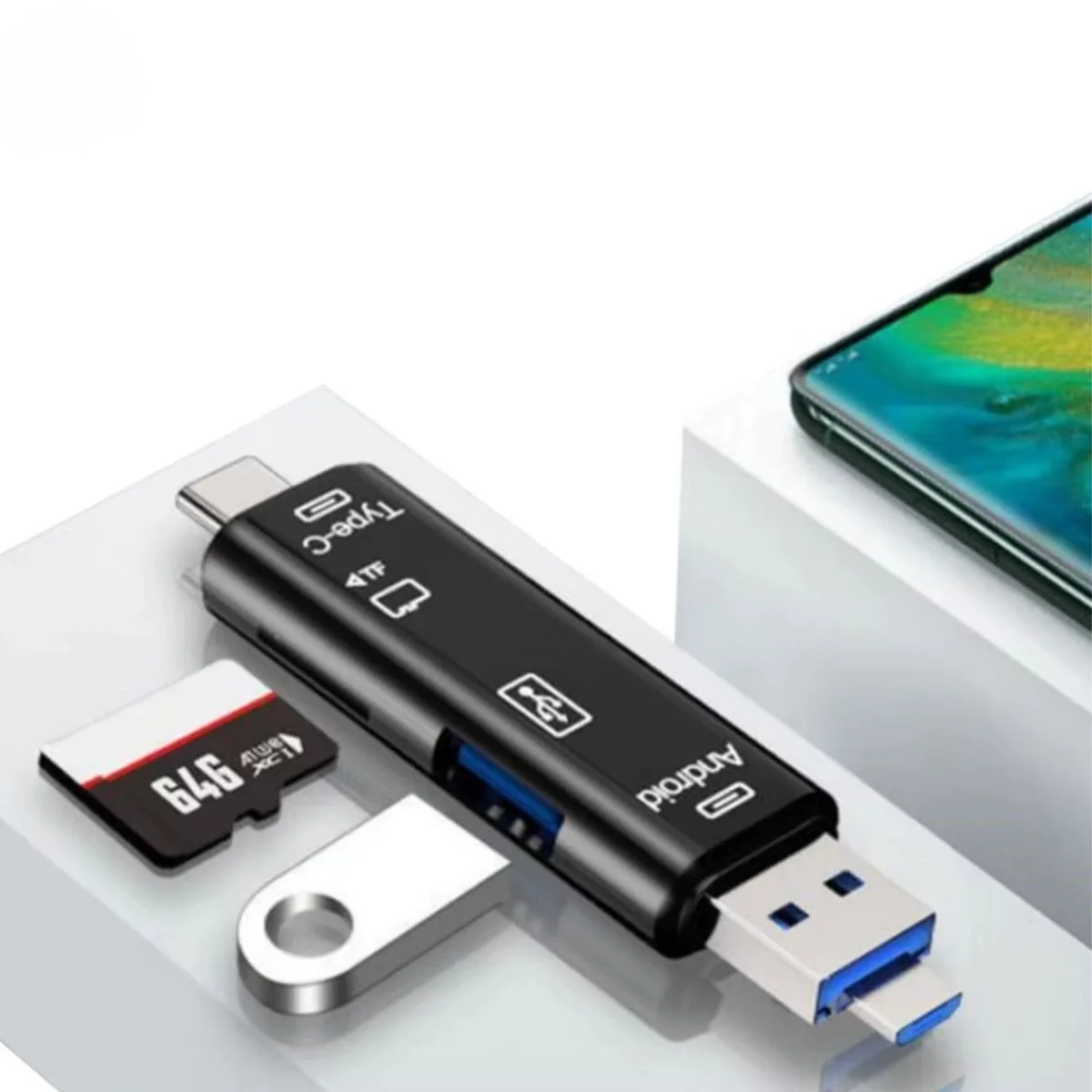 5 in 1 Çok Fonksiyonlu USB 2.0 cro Sd Kart Okuyucu - Usb/cro Usb/type-C Çıkışlı, Otg Çevirici görsel 2