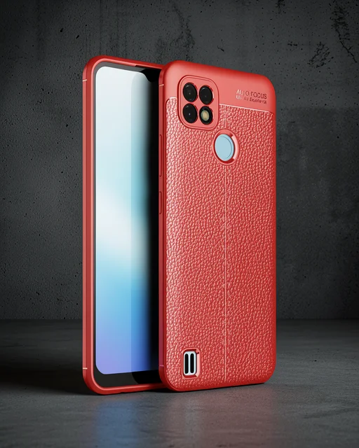 Realme C21 Kılıf Auto Focus Kapak - Kırmızı