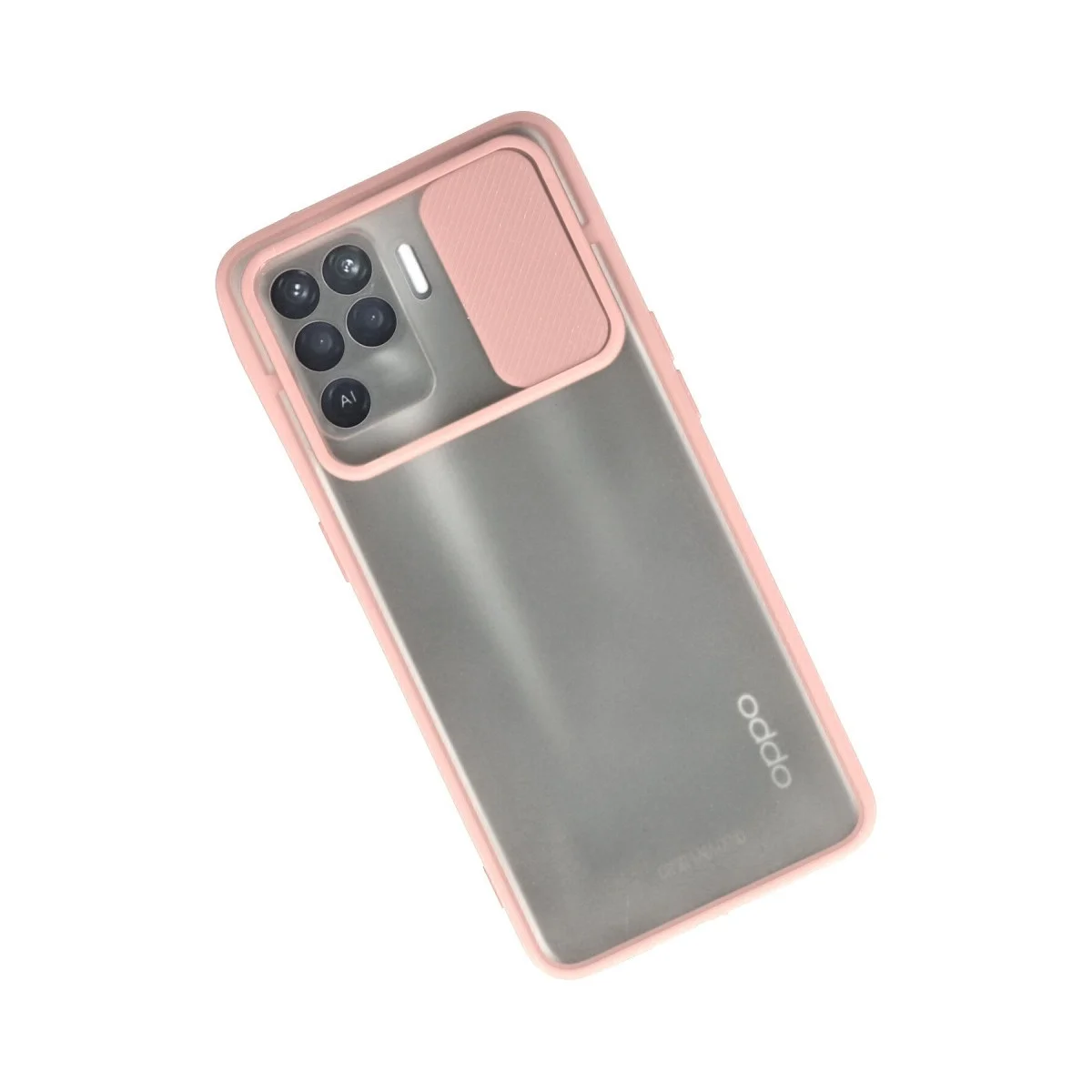 Oppo Reno 5 Lite Kılıf Palm Buzlu Kamera Sürgülü Silikon - Pembe görsel 2