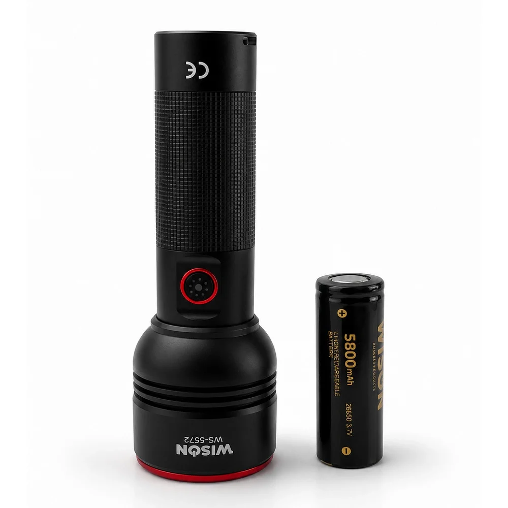 WS-5572 20Watt 2000 Lümen Uzun Menzilli USB Type-C Şarjlı El Feneri görsel 4