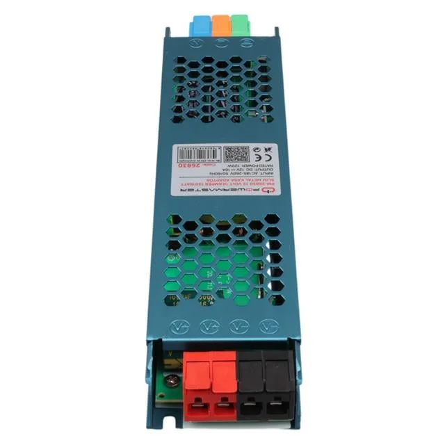 PM-26830 12 Volt 10 Amper 120 Watt Slim Metal Kasa Adaptör 208x50x23mm görsel 3