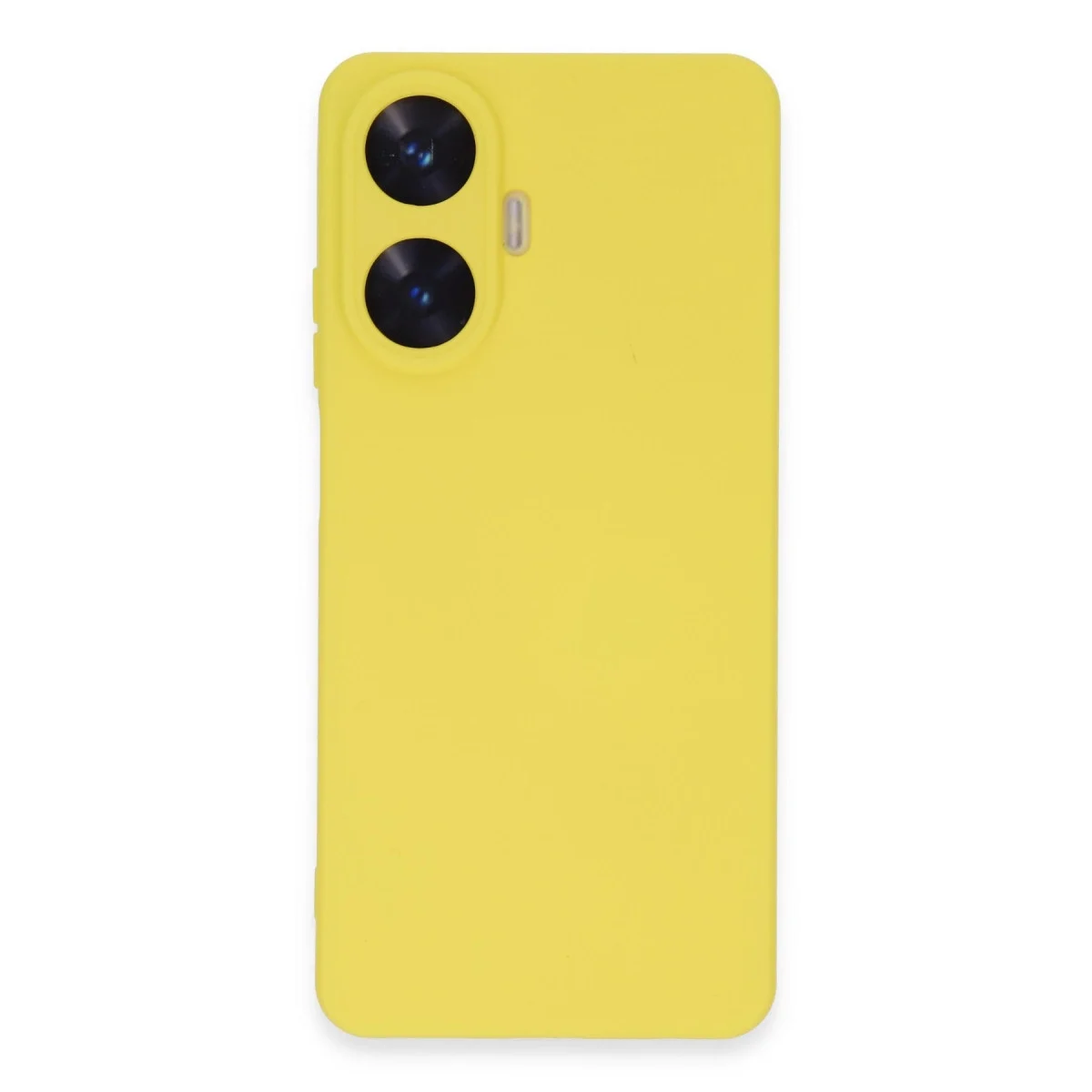 Realme C55 Kılıf Nano İçi Kadife Silikon - Sarı görsel 4