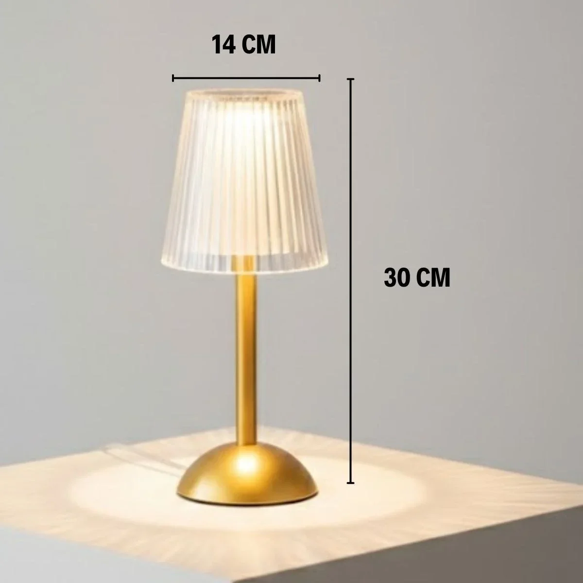 ieg™ Uzun Klasik Çizgili Model LED Masa Lambası – Dokunmatik, 3 Renk Işık Modlu, Şarjlı Dekoratif Gece Lambası görsel 5