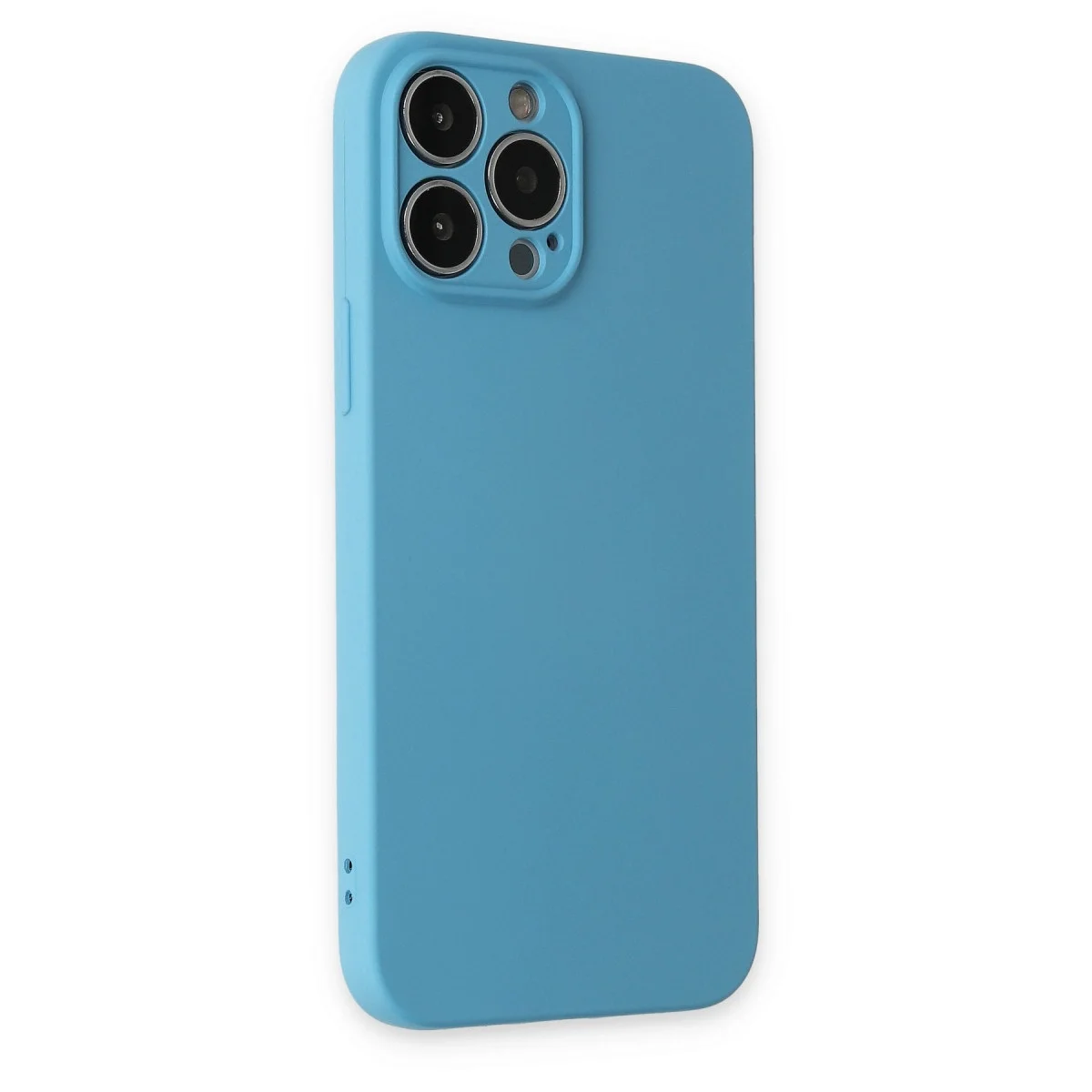 Apple İphone 13 Pro Max Kılıf Nano İçi Kadife Silikon - Mavi görsel 2