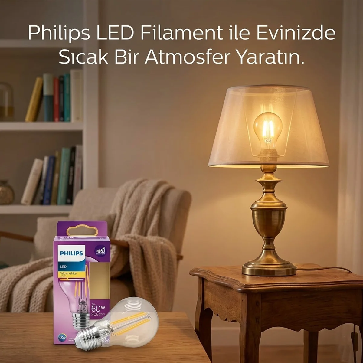 LED Filament Rustik Ampul E27 7W Cam Gövde görsel 3