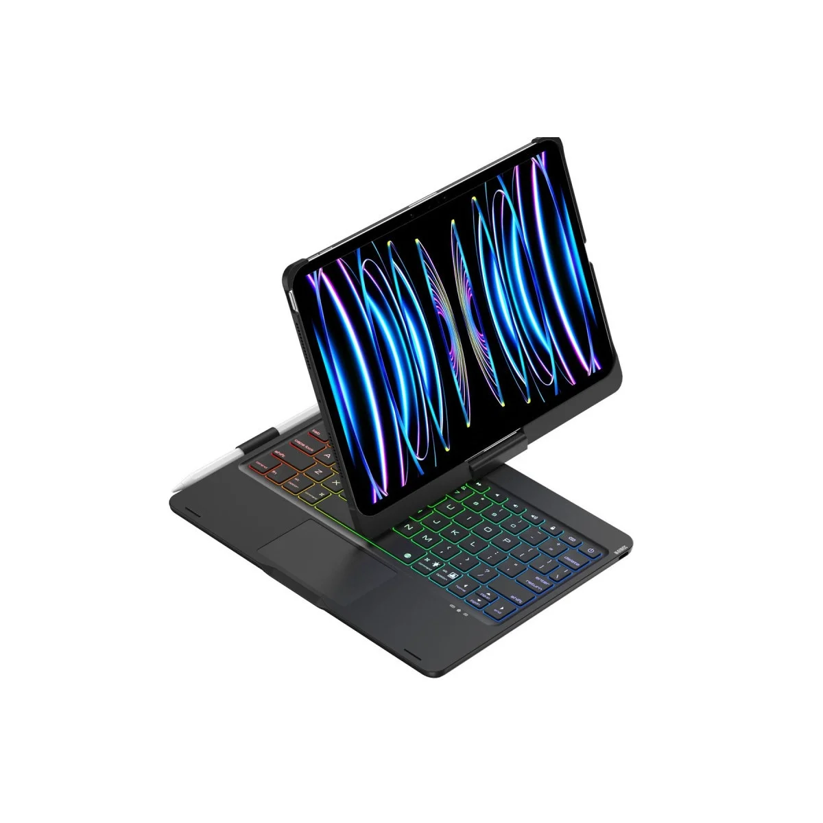Apple İpad Pro 11 (2024) F11 Ats Kılıf Magic Dönen Klavyeli Tablet Kılıf - Siyah görsel 4