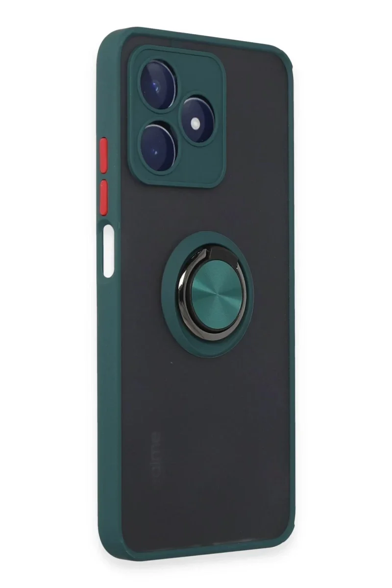 Realme C53 Kılıf Montreal Yüzüklü Silikon Kapak - Yeşil görsel 2