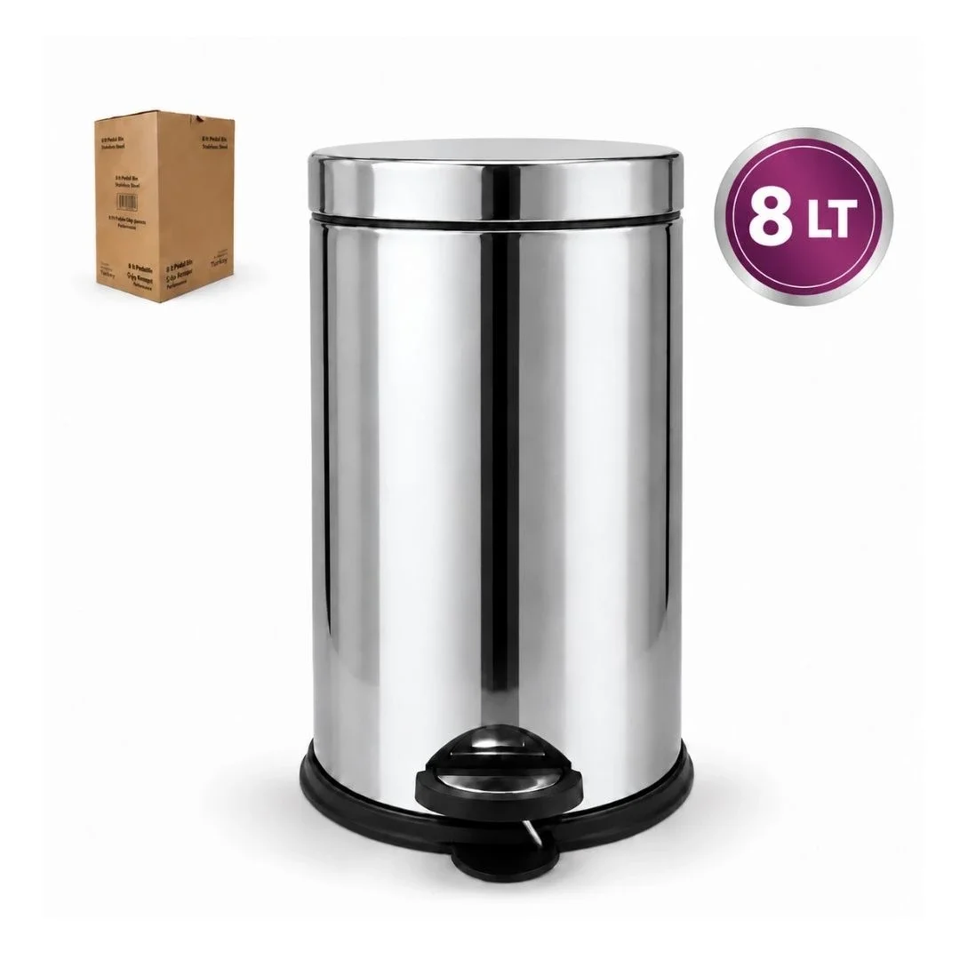 8 L Metal Pedallı Çöp Kovası görsel 2