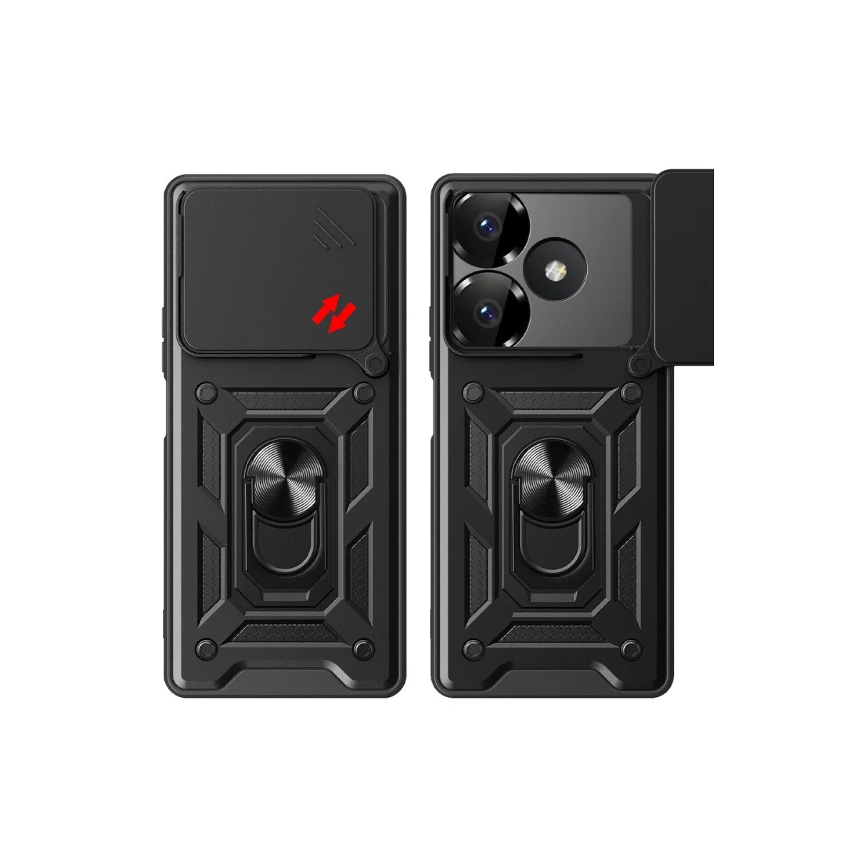 Xiao Red 13 4g Kılıf Pars Lens Yüzüklü Silikon - Yeşil görsel 2