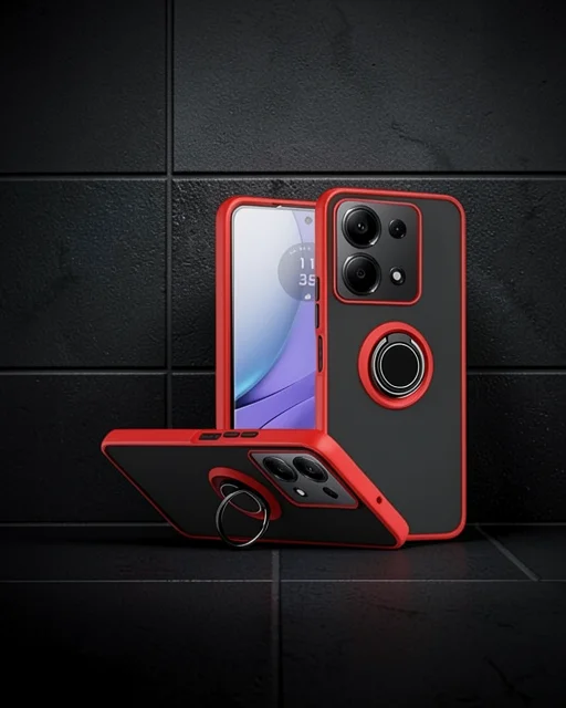 Xiaomi Redmi Note 13 Pro 5g Kılıf Montreal Yüzüklü Silikon Kapak - Kırmızı