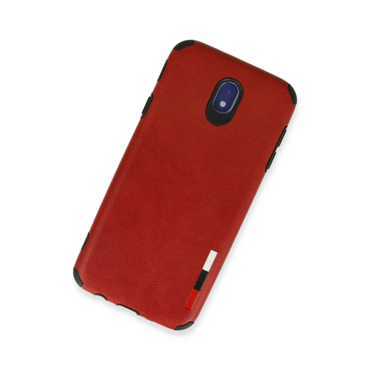 Samsung Galaxy J7 Pro / J730 Kılıf Loop Deri Silikon - Kırmızı görsel 2