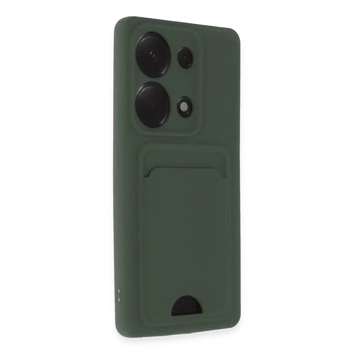 Xiaomi Redmi Note 13 Pro 4G Kılıf Kelvin Kartvizitli Silikon - Koyu Yeşil görsel 2
