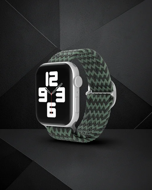 Apple Watch 38mm Kordon - Zigzag Yeşil-siyah